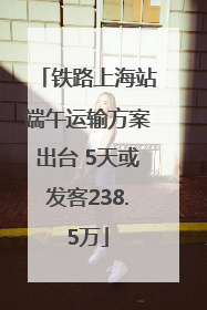 铁路上海站端午运输方案出台 5天或发客238.5万