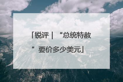 锐评｜“总统特赦”要价多少美元