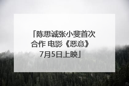 陈思诚张小斐首次合作 电影《恶意》7月5日上映
