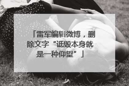 雷军编辑微博，删除文字“诋毁本身就是一种仰望”