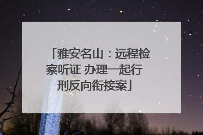 雅安名山：远程检察听证 办理一起行刑反向衔接案