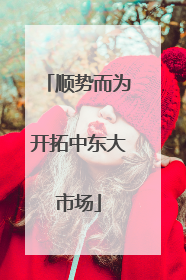 顺势而为开拓中东大市场
