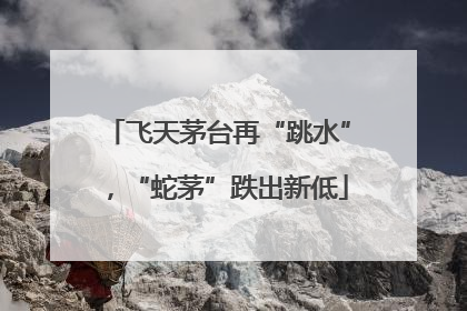 飞天茅台再“跳水”，“蛇茅”跌出新低