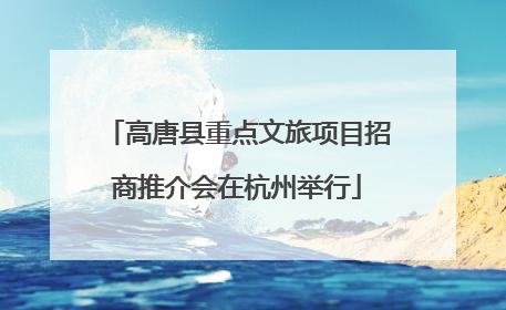 高唐县重点文旅项目招商推介会在杭州举行
