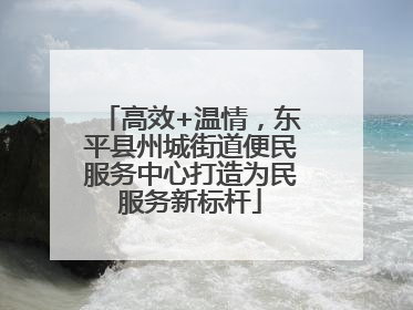 高效+温情，东平县州城街道便民服务中心打造为民服务新标杆