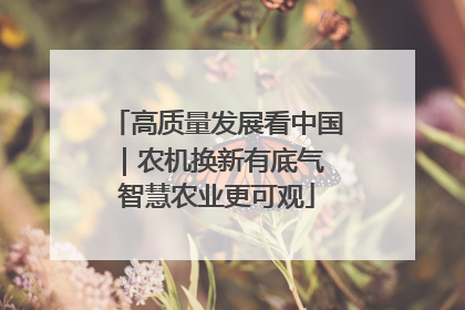 高质量发展看中国｜农机换新有底气 智慧农业更可观