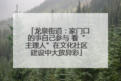 龙泉街道：家门口的事自己参与 看“主理人”在文化社区建设中大放异彩