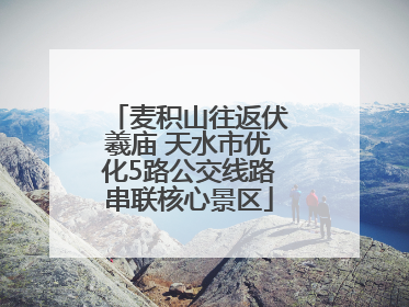 麦积山往返伏羲庙 天水市优化5路公交线路串联核心景区