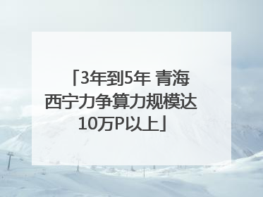 3年到5年 青海西宁力争算力规模达10万P以上