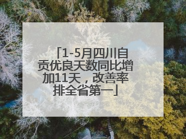 1-5月四川自贡优良天数同比增加11天，改善率排全省第一