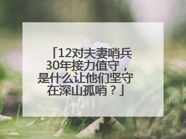 12对夫妻哨兵30年接力值守，是什么让他们坚守在深山孤哨？