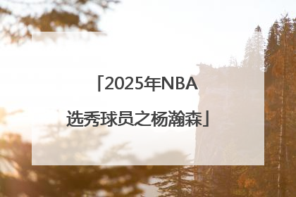 2025年NBA选秀球员之杨瀚森