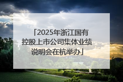 2025年浙江国有控股上市公司集体业绩说明会在杭举办