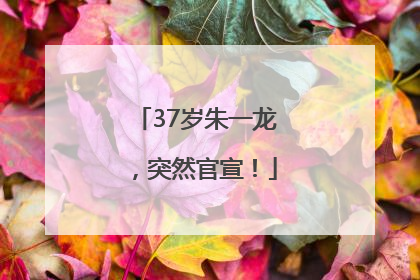 37岁朱一龙，突然官宣！